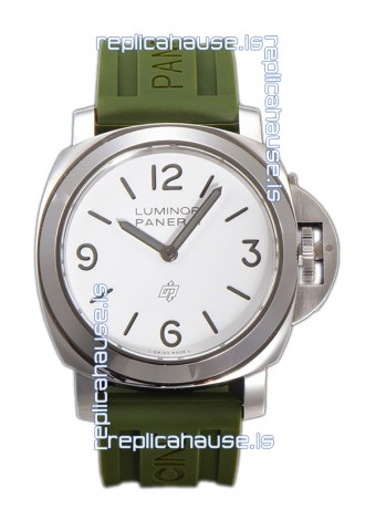 Panerai Luminor Base Logo PAM1087 White Dial 1:1 Mirror Quality - 904L Steel in Rubber Strap