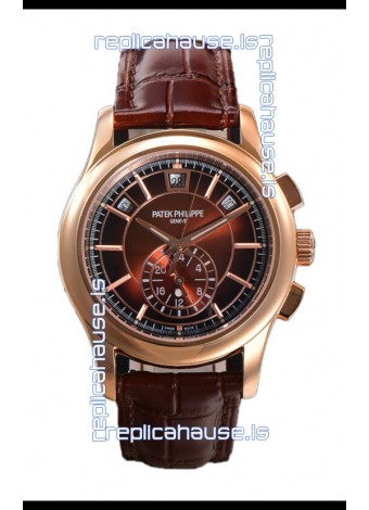 Patek Philippe 5205 Complications Moonphase Brown Dial 1:1 Mirror Swiss Replica Watch