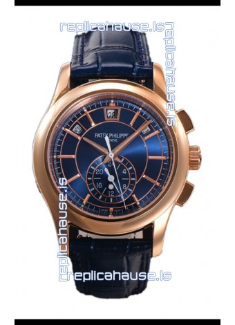 Patek Philippe 5205 Complications Moonphase Blue Dial 1:1 Mirror Swiss Replica Watch