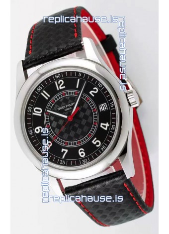 Patek Philippe Calatrava 6007 Black Dial Red Hands 904L Steel Casing 1:1 Mirror Replica Watch