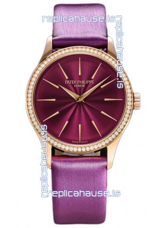 Patek Philippe Calatrava 4997 Ladies Rose Gold Pink Dial with Swiss Automatic Movement Watch