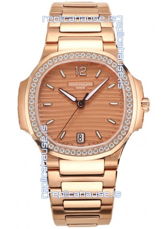 Patek Philippe Nautilus 7118R 35MM 1:1 Rose Gold Case & Dial 1:1 Mirror Replica Watch