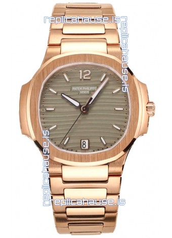 Patek Philippe Nautilus 7118R 35MM 1:1 Rose Gold Grey Dial 1:1 Mirror Replica Watch