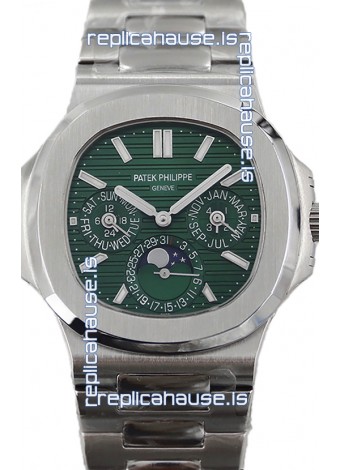 Patek Philippe Nautilus 5740 Perpetual Calendar Stainless Steel Green Dial Swiss Replica Watch 