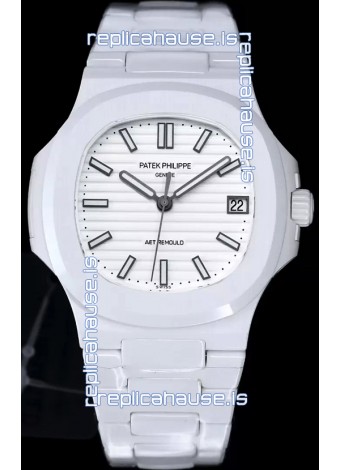 Patek Philippe Nautilus 5711 AET Remould White Ceramic Edition White Dial Swiss Replica Watch