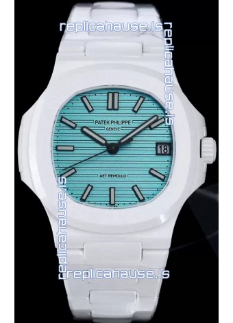 Patek Philippe Nautilus 5711 AET Remould White Ceramic Edition Green Dial Swiss Replica Watch