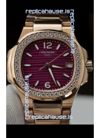 Patek Philippe Nautilus 7010/1R-013 Rose Gold Casing 32MM Swiss Quartz 1:1 Mirror Replica