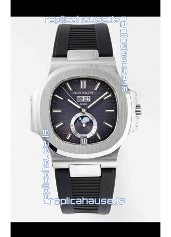 Patek Philippe Nautilus 5726A 1:1 Mirror Swiss Watch Blue Dial Rubber Strap