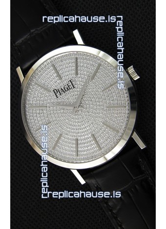 Piaget Altiplano G0A36128 Paved Diam Dial Swiss Quartz Replica Watch in Steel Case