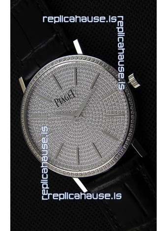 Piaget Altiplano G0A36128 Paved Diam Dial Swiss Quartz Replica Watch in Steel Case
