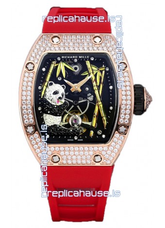 Richard Mille RM26-01 Tourbillon Panda Rose Gold Casing Swiss Movement Watch 