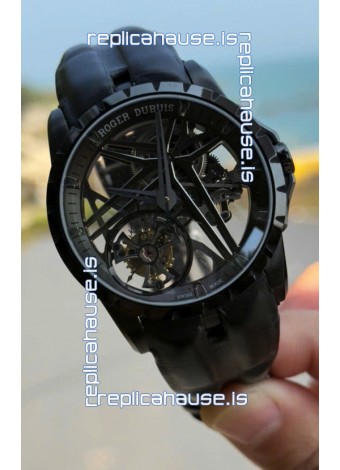 Roger Dubuis Super Clone Excalibur Spider Flying Tourbillon Skeleton Titanium Casing 42MM