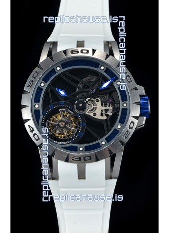 Roger Dubuis Excalibur Spider Flying Tourbillon Skeleton Titanium Casing 1:1 Mirror Swiss Watch