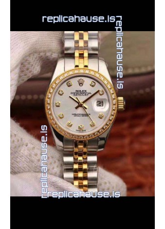 Rolex Datejust Ladies 28MM Cal.3135 Movement Swiss Replica in 904L Steel Yellow Gold 2 Tone Case