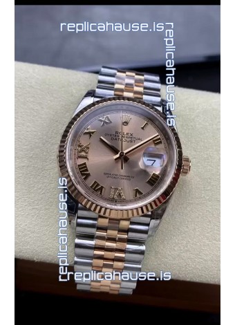 Rolex Datejust 126231-0027 36MM Swiss Replica in 904L Steel in Gold Dial 1:1 Mirror Replica