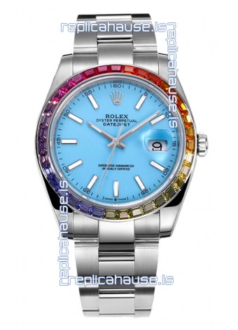 Rolex Datejust 41MM Swiss Replica Watch - 904L Steel in Blue Tiffany Dial 