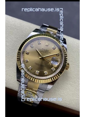 Rolex Datejust M126333 41MM ETA3235 72 Hours Power Gold Diamonds Dial 1:1 Mirror Replica Yellow Gold 904L Steel
