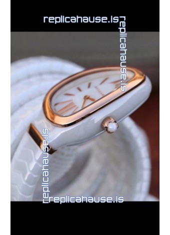 Bvlgari Serpenti Edition White Ceramic Replica Watch in 1:1 Mirror Quality 