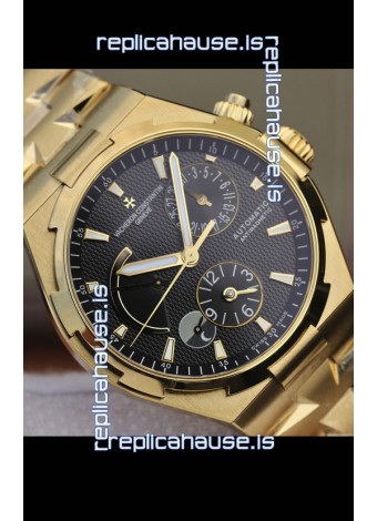 Vacheron Constantin Overseas Power Reserve Swiss Replica Watch in Yellow Gold Casing