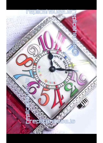 Franck Muller Master of Sqaure Ladies Quartz Replica Watch in Steel Case