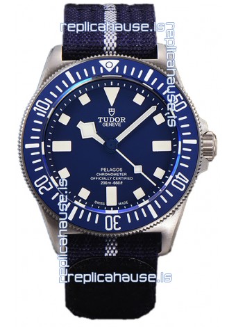 Tudor Pelagos FXD Titanium Casing 1:1 Mirror Replica Blue Dial in Blue Nato Strap