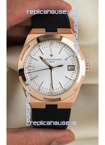 Vacheron Constantin Super Clone Overseas Edition Rose Gold Casing Rubber Strap