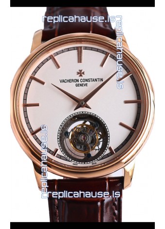 Vacheron Constantin Traditionelle Swiss Tourbillon Rose Gold 1:1 Mirror Replica Watch 