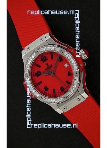 Hublot Big Bang Swiss Replica Watch in Red Dial/Strap