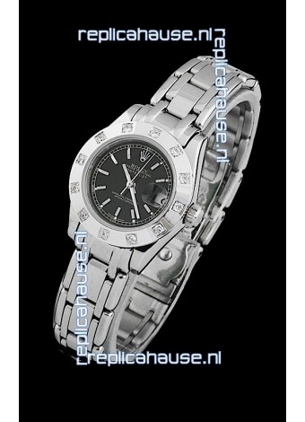 Rolex Datejust Ladies Japanese Replica Ladies Watch in Black Dial