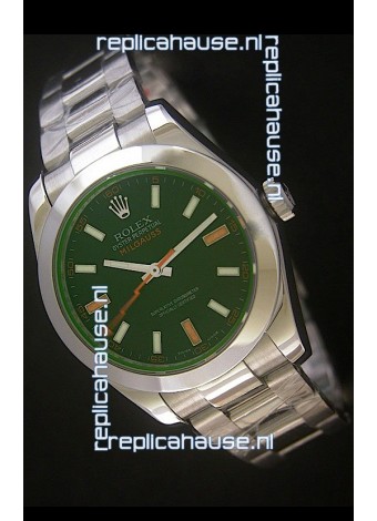 Rolex Oyster Perpetual Milgauss Swiss Replica Watch in Black Dial