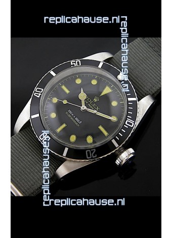 Rolex Submariner Swiss Replica Watch in Domed Crystal Nylon Strap