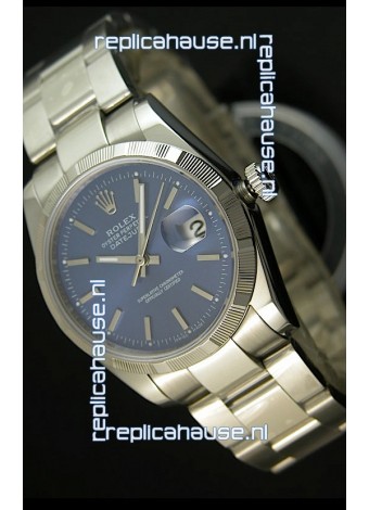 Rolex Replica Datejust Swiss Watch in Blue Dial with Stick Markers