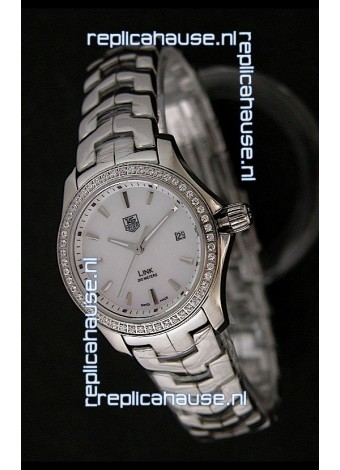 Tag Heuer Link Swiss Ladies Watch in Mother of Pearl White Dial