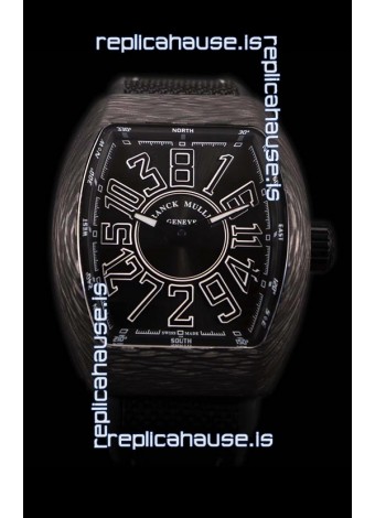 Franck Muller Vanguard Carbon Casing Black Indexes Swiss Watch