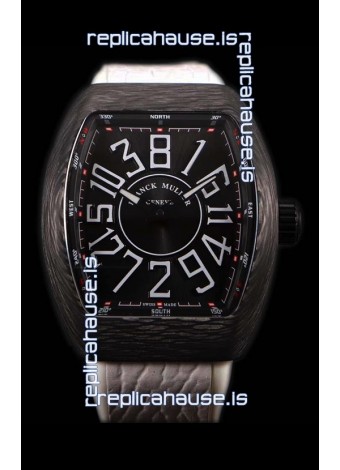 Franck Muller Vanguard Carbon Casing Black Indexes Swiss Watch