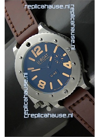 U Boat U-42 Diver Titanium Swiss Watch in Orange Markers