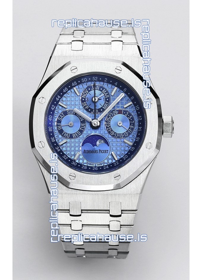 Audemars Piguet Royal Oak Perpetual Calendar Swiss Replica 904L Steel Light Blue Dial