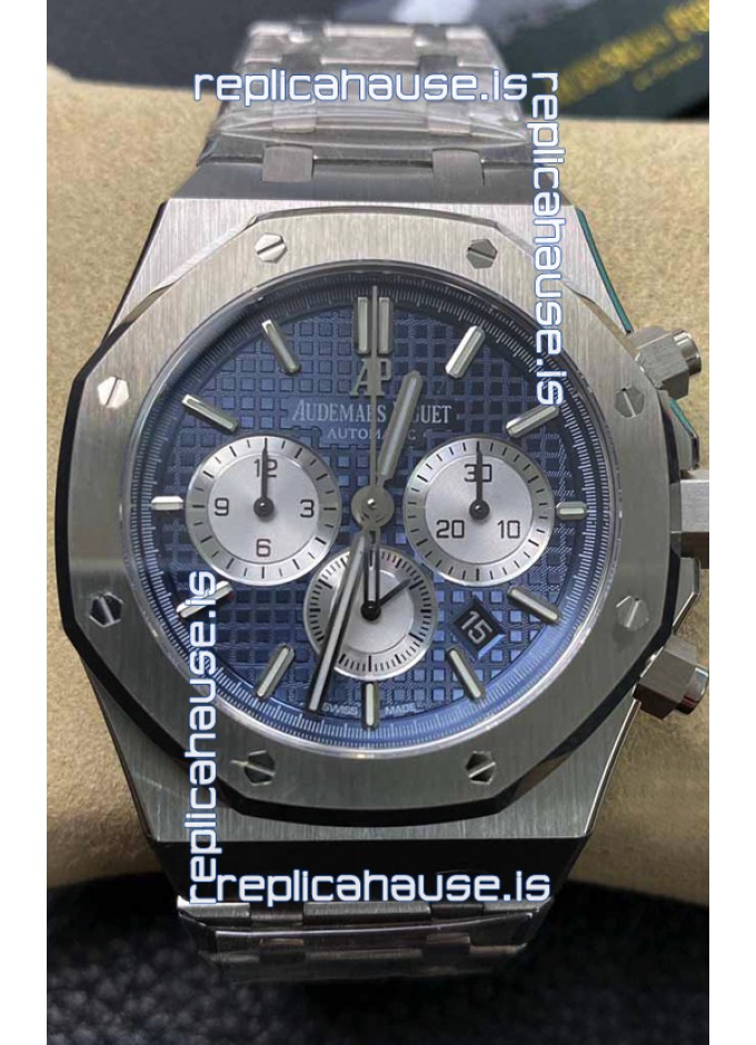 Audemars Piguet Royal Oak Chronograph Blue Dial Steel Strap Swiss Replica Watch