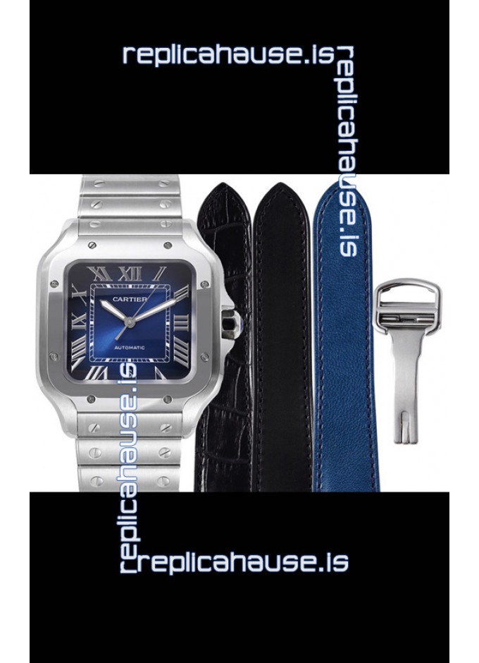 Cartier santos xl blue dial new arrivals