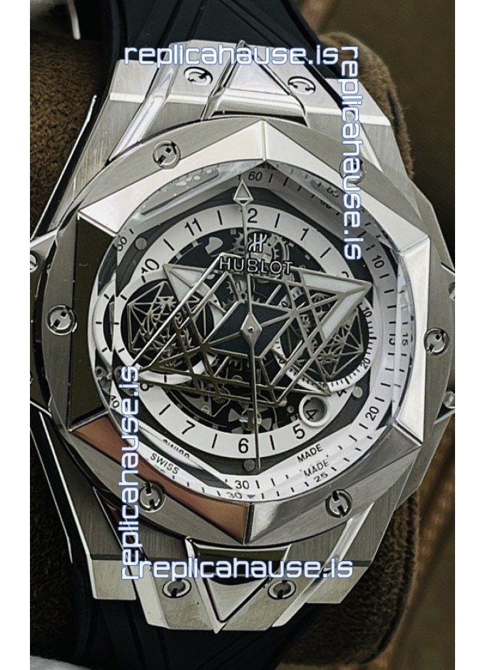 Hublot Big Bang UNICO Sang Bleu II Stainless Steel 1 1 Mirror Quality Swiss Replica Watch