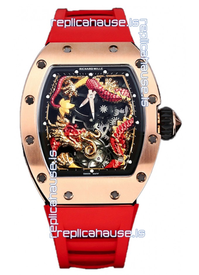 Richard Mille RM057 Dragon Dial Rose Gold Plated Watch in Swiss Automatic Movement