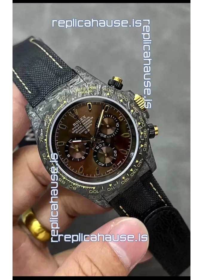 Rolex Cosmograph Daytona DiW COLOR CHANGING Edition Brown Gold Carbon Fiber Replica Watch