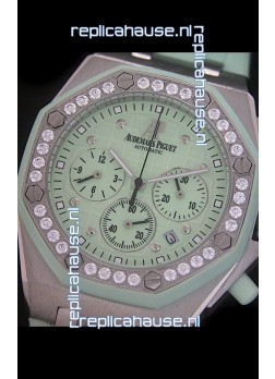 Audemars Piguet Royal Oak Offshore Lady Alinghi Swiss Watch in Light Green Dial
