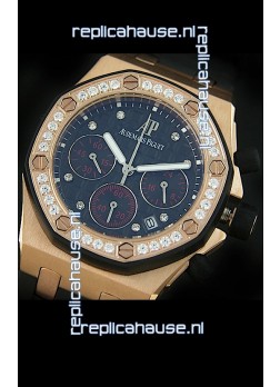 Audemars Piguet Royal Oak Offshore Lady Alinghi Swiss Watch in Black Checkered Dial