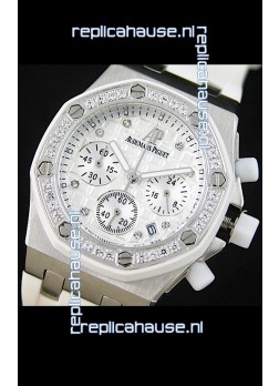 Audemars Piguet Royal Oak Offshore Lady Alinghi Swiss Watch in White Checkered Dial
