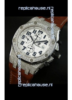 Audemars Piguet Royal Oak Offshore Quartz Watch with Diamonds Bezel