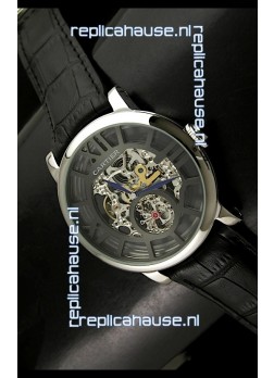 Cartier Ronde de Japanese Replica Watch in Skelton Grey Dial