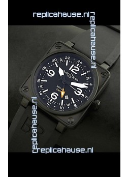 Bell and Ross BR01-93 GMT Japanese Replica Watch in PVD Case