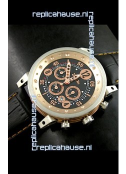 B.R.M.0011G6 Japanese Replica Quartz Watch in Black&Rose Gold Dial