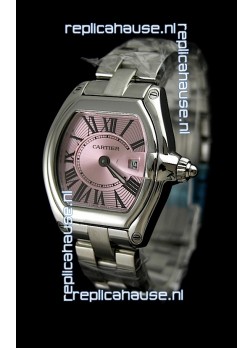 Cartier Roadster Ladies Watch - 1:1 Mirror Replica Watch in Pink Dial